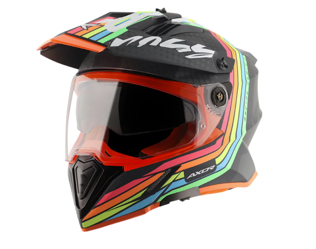 AXOR 2025 X-CROSS FLASH - TURUNCU SİYAH GRİ ADVENTURE KASK