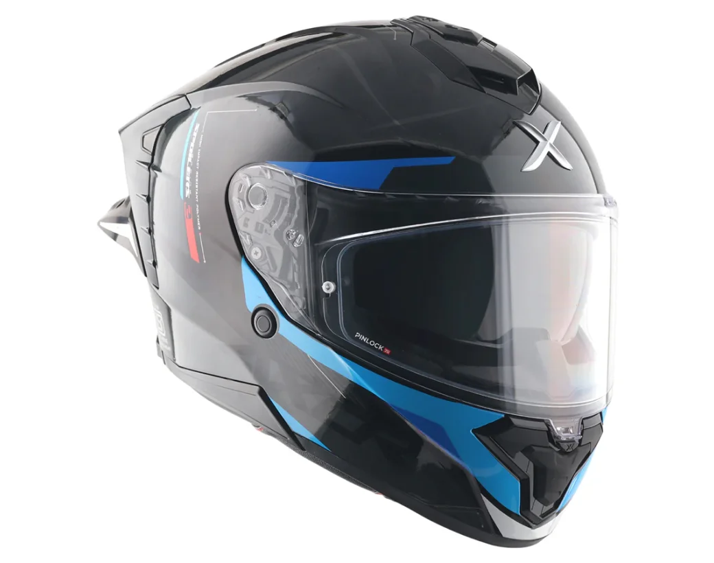 AXOR BRUTALE KRYPTIC - SİYAH MAVİ KAPALI KASK