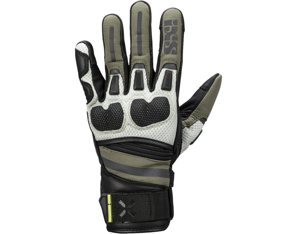 IXS - MONTEVIDEO-AIR 2.0 Short Tour Gloves - BLACK-OLIVE-LIGHT GREY IXS - MONTEVIDEO-AIR 2.0 Short Tour Gloves - BLACK-OLIVE-LIGHT GREY