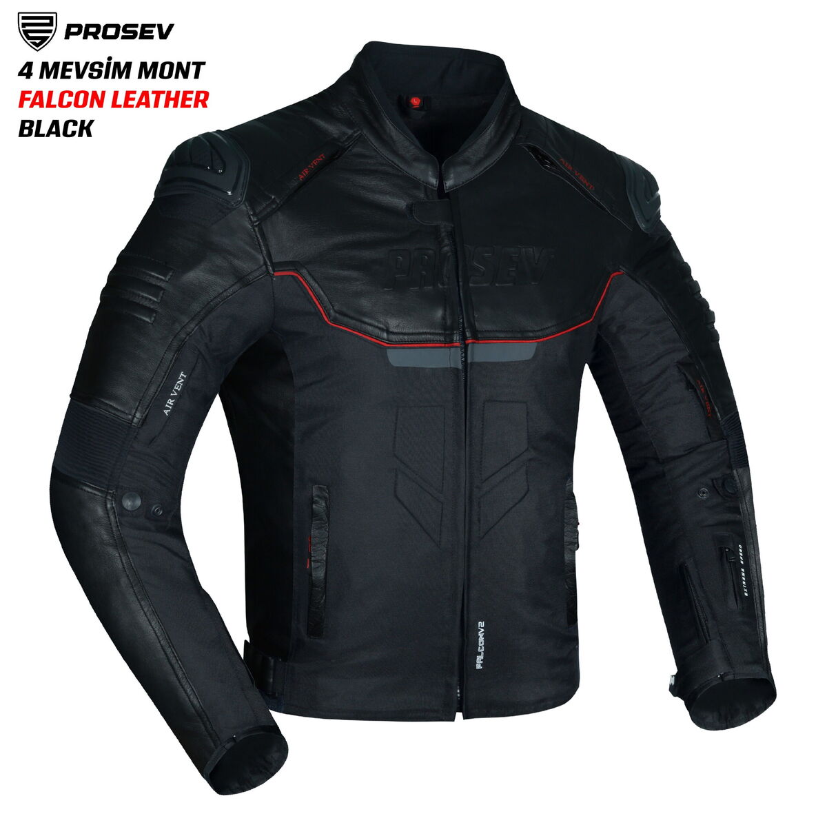 PROSEV FALCON LEATHER SİYAH DERİ MONT