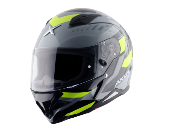 AXOR HUNTER CORNET - SİYAH GRİ SARI FULLFACE KASK